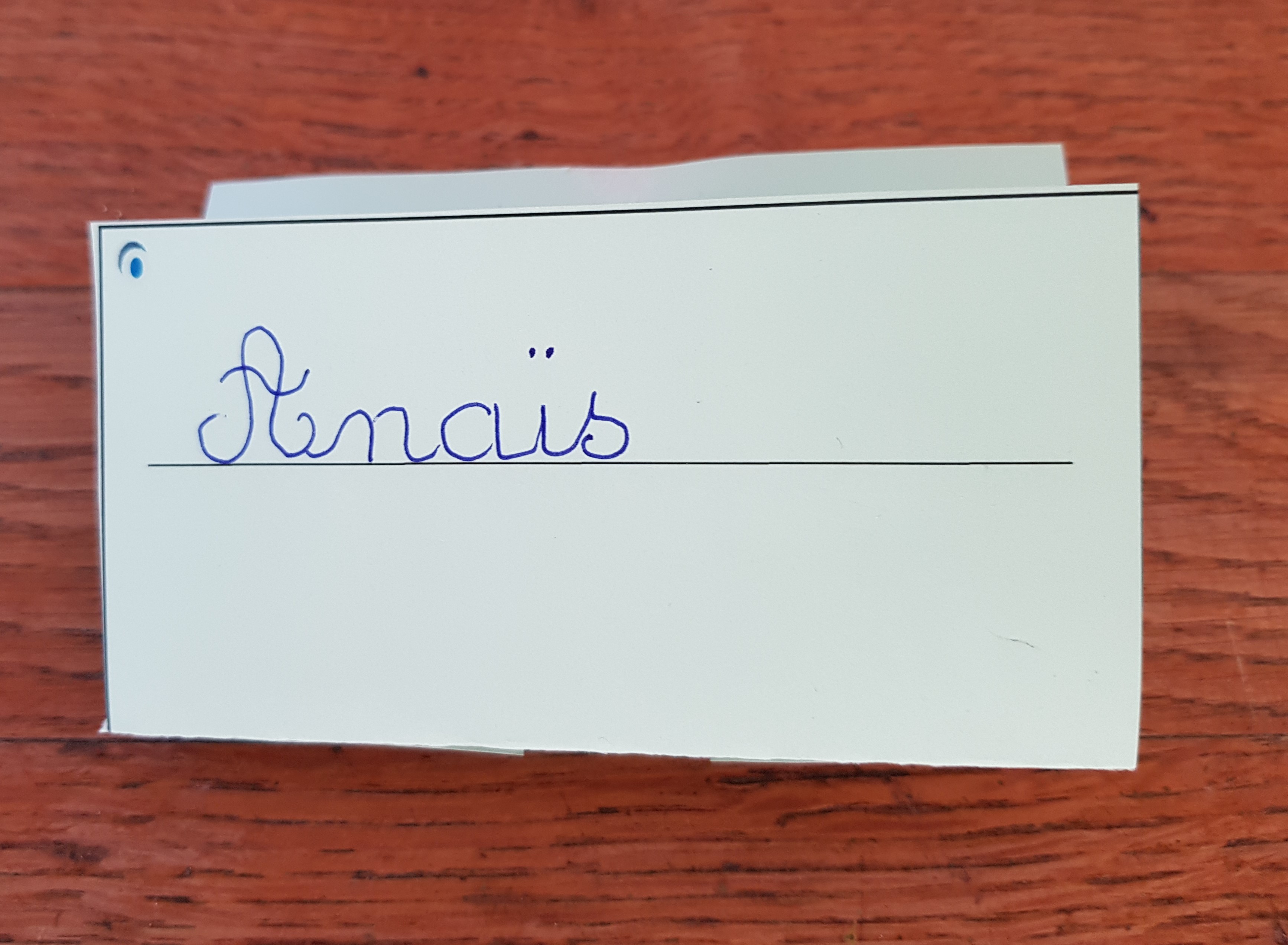 Etiquette prénom en cursive enseignant