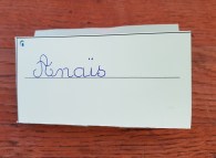 Etiquette prénom en cursive enseignant