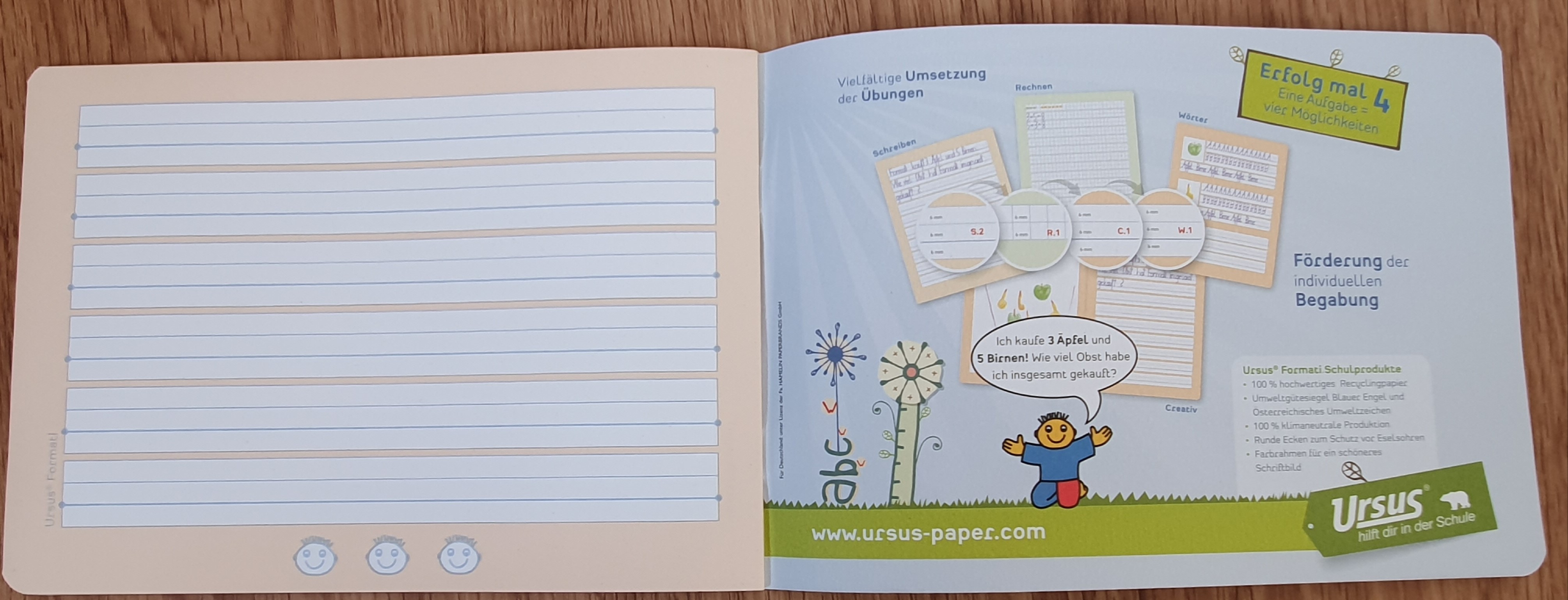 Cahier de maternelle en Autriche pour l'écriture 2