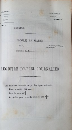 Registre d'appel couverture