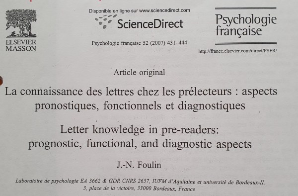 Article Psy Fç Foulin 2007