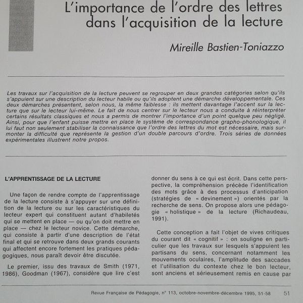 Article RFP Bastien Tonniazzo 1995