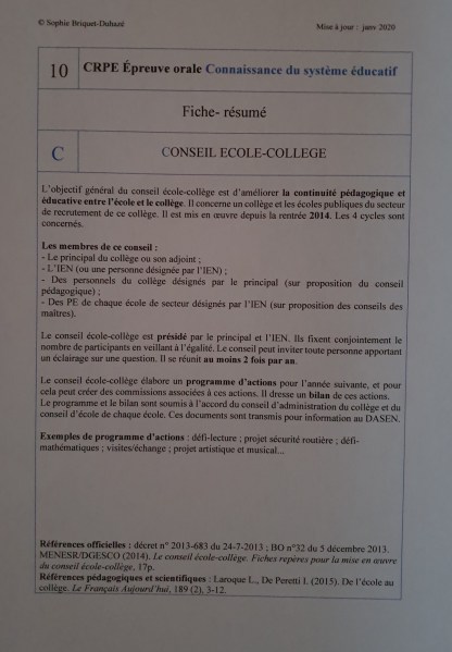 Fiche-résumé CSE 10