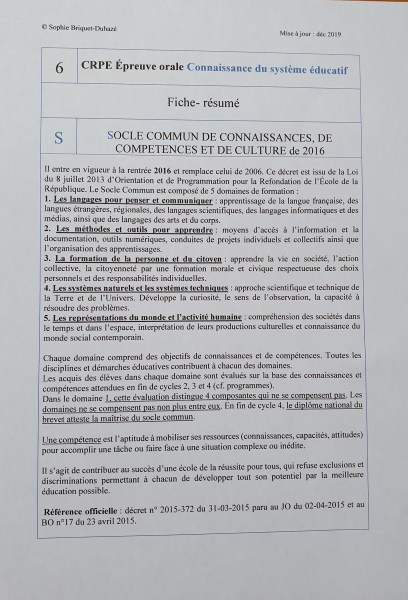 Fiche-résumé CSE 6