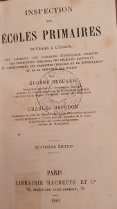 Inspections des écoles primaires Brouard 1881
