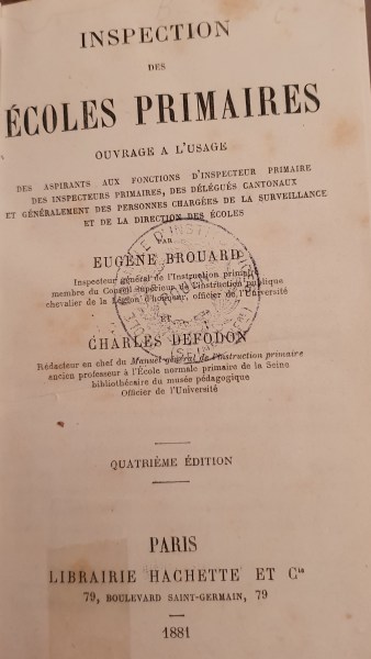 Inspections des écoles primaires Brouard 1881