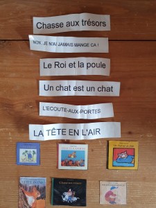 Même écriture que les titres des livres