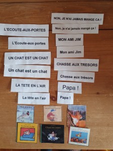 Titres des livres écritures scriptes majuscule et minuscule