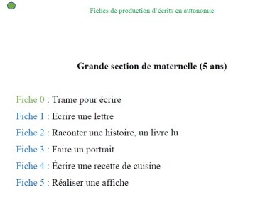 Fichier de production d'écrits en autonomie GS