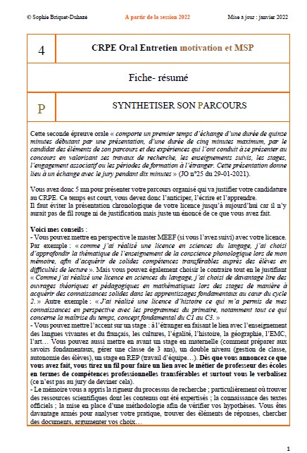 Oral motivation fiche 4