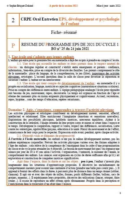 2. Programme EPS 2021 cycle 1