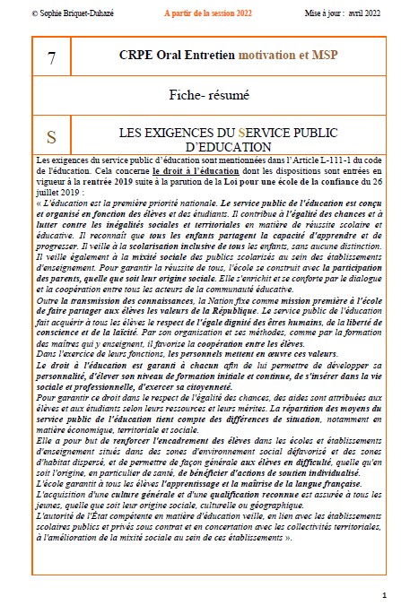 7. Oral 2 Entretien motivation et MSP