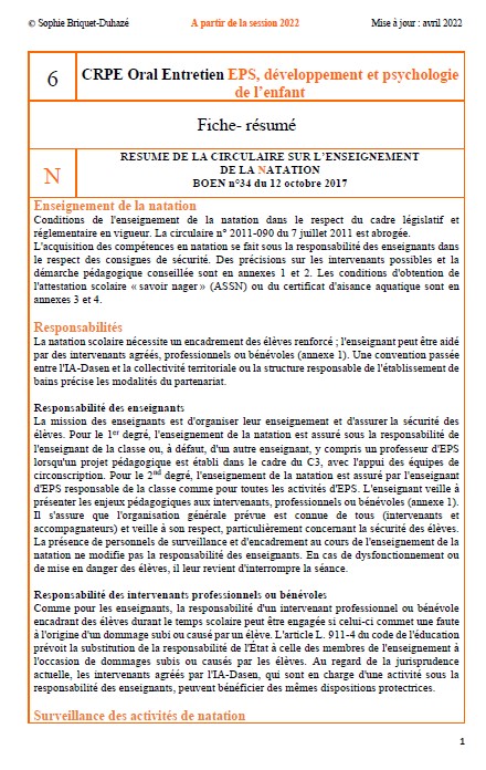 6. Circulaire natation 2017