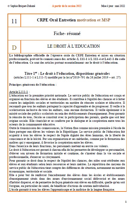 Oral motivation fiche 11