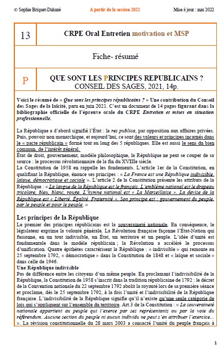 Oral motivation fiche 13