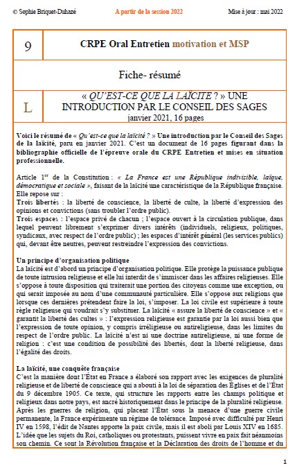 Oral motivation fiche 9