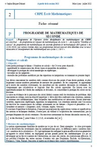 Fiches Mathématiques Crpe – Fiche De Révision Crpe Pdf – VQUJYL