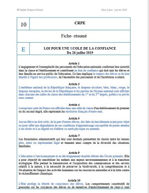 10. Loi pour une école de la confiance 2019