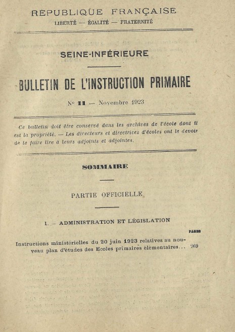 Programmes école primaire depuis 1882