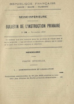 Programmes école primaire depuis 1882