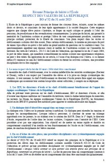 Résumé Laïcité Respect des valeurs de la R BO 32 du 31 août 2023
