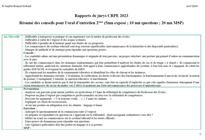 CRPE 6 Oral Entretien Motivation, projection métier | Enseigner et